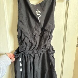 Black Dress with White Snake Design